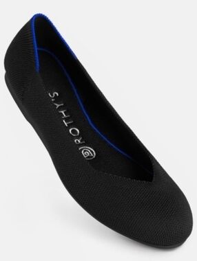 ROTHY'S The Flat Round Toe Slip-On Black Shoes